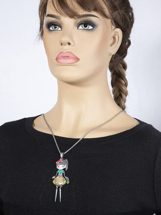 Fashion jewelry náhrdelník dívka v šatech
