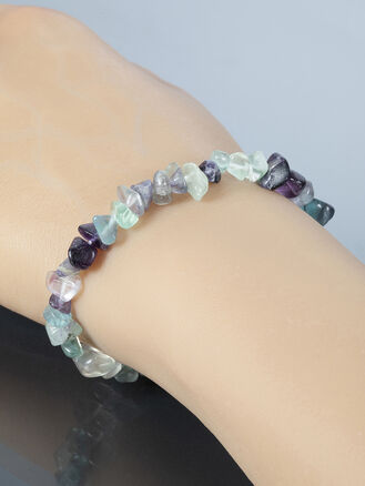 Sada náramku a náhrdelníku ze sekaného fluoritu