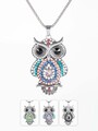Náhrdelník sovička s korálky a krystalky