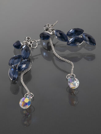 Fashion jewelry náušnice s modrými krystalky Swarovski elements