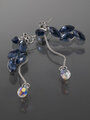 Fashion jewelry náušnice s modrými krystalky Swarovski elements