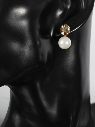 Fashion jewelry náušnice s perličkou a krystalkem Swarovski elements