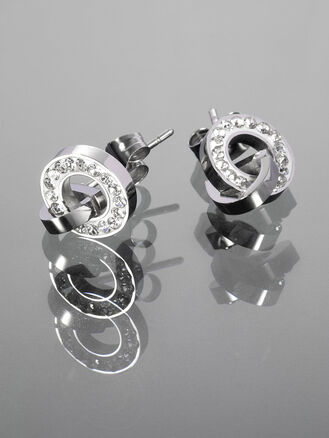 Náušničky z chirurgické oceli s krystalky