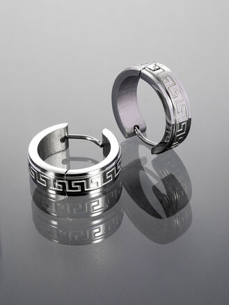 Náušničky kruhy z chirurgické oceli s rytím