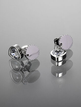 Náušničky srdíčka z chirurgické oceli 