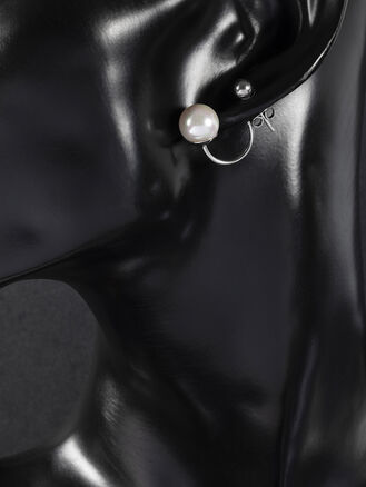 Krásné ocelové náušnice se syntetickými perlami