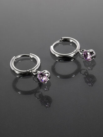 Náušničky kruhy z chirurgické oceli s krystalky