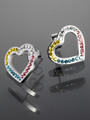 Náušnice z chirurgické oceli srdíčko s krystalky