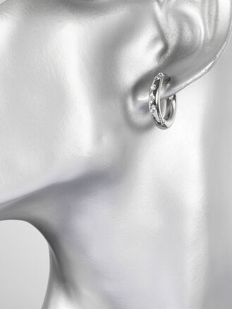 Náušnice kruhy s krystalky z chirurgické oceli