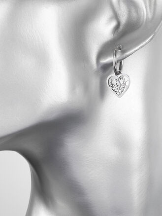 Náušnice kruhy se srdíčkem z chirurgické oceli