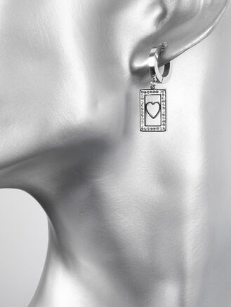 Náušnice kruhy se srdíčkem z chirurgické oceli