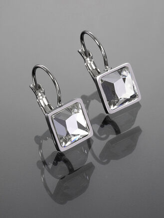 Náušnice z chirurgické oceli s krystalkem