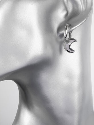 Náušnice kruhy z chirurgické oceli s měsíčkem