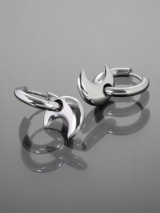 Náušnice kruhy z chirurgické oceli s měsíčkem