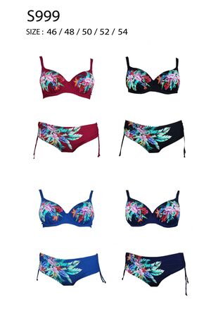  Dámské dvoudílné plavky Plus  značky Modera květy