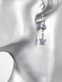 Piercing do pupíku Marihuana z chirurgické oceli s krystalky