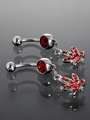 Piercing do pupíku Marihuana z chirurgické oceli s krystalky