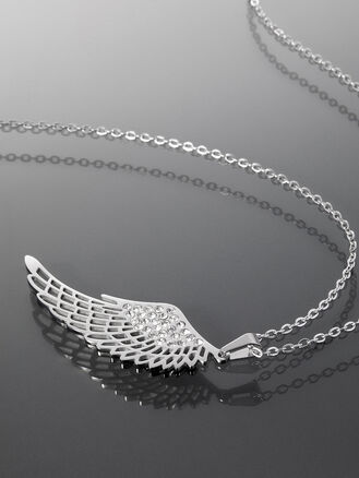 Náhrdelník z chirurgické oceli andělské křídlo