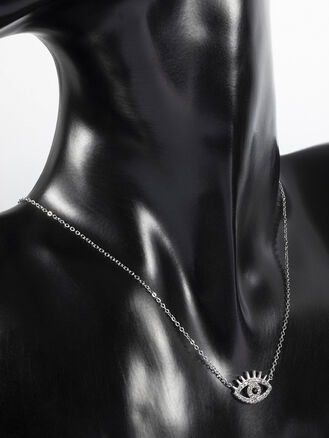 Jemný náhrdelník z chirurgické oceli, třpytivé oko