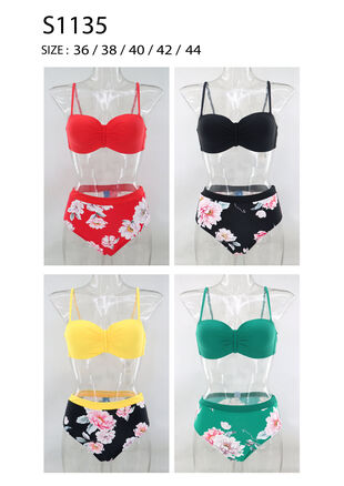 Modera dámské bikiny s  barevnými květinami