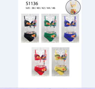 Moderna dámské dvoudílné plavky se vzorem tropických květin