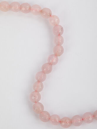 Korálková šňůra z růžových broušených skleněných kuliček, velikost korálků 6 mm