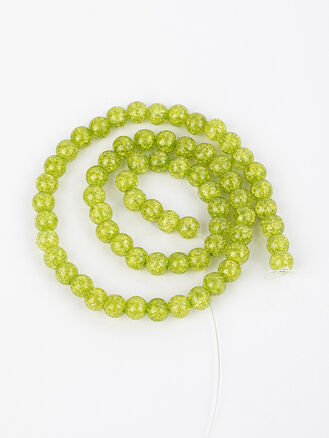 Korálková šňůra ze syntetického křišťálu barveného pukaného - 6 mm