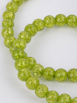 Korálková šňůra ze syntetického křišťálu barveného pukaného - 6 mm