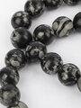 Korálková šňůra z kuliček vločkového obsidiánu, velikost korálků 10 mm