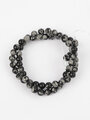 Korálková šňůra z kuliček vločkového obsidiánu, velikost korálků 6 mm