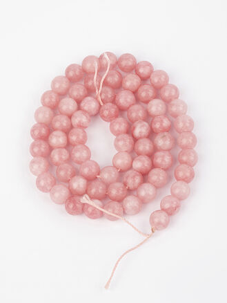Korálková šňůra z kuliček růžového jadeitu, velikost korálků 6 mm
