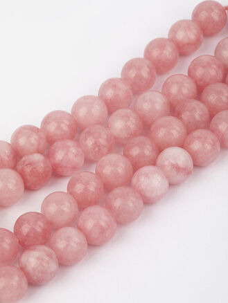 Korálková šňůra z kuliček růžového jadeitu, velikost korálků 6 mm