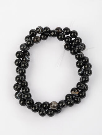 Korálková šňůrka z korálků z černého achátu