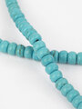 Korálková šňůra z tyrkysových zploštělých kuliček tyrkysu, velikost korálků 6 mm
