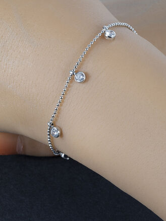 Náramek z chirurgické oceli s krystalky