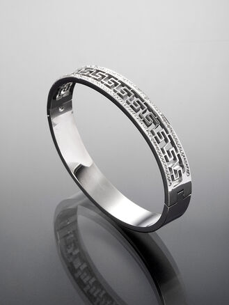 Náramek z chirurgické oceli s krystalky