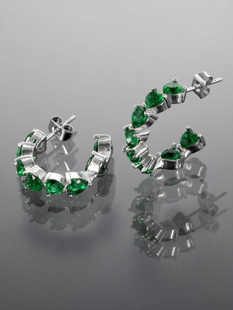 Náušnice srdíčka z krystalků