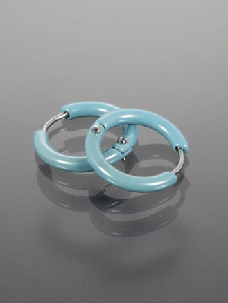 Náušnice z chirurgické oceli světle modré kruhy