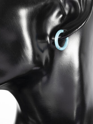 Náušnice z chirurgické oceli světle modré kruhy