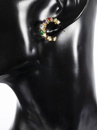 Náušnice srdíčka z barevných krystalků