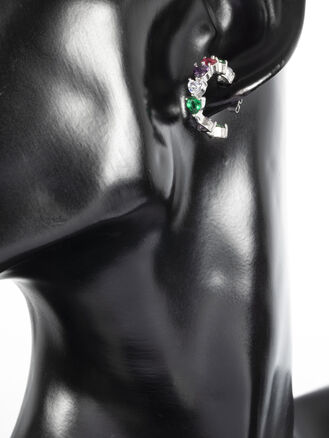 Náušnice srdíčka z barevných krystalků