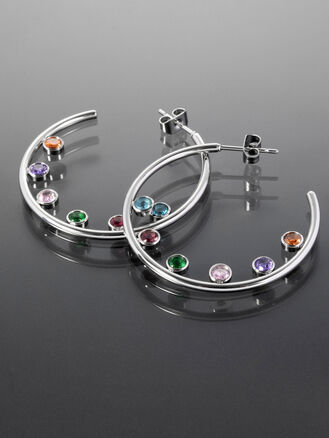 Náušnice z chirurgické oceli s krystalky