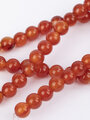 Korálková šňůra z kuliček karneolu, velikost cca 6 mm