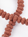 Korálková šňůra z rezavých korálků lávy, tvar disku, průměr 8 mm