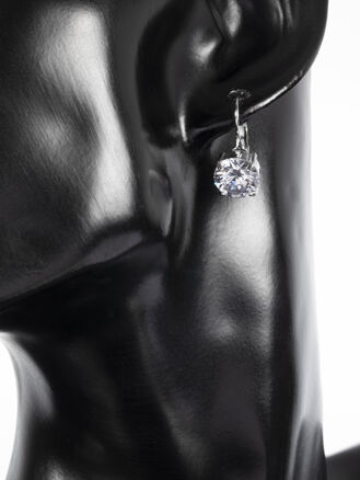 Náušnice z chirurgické oceli s čirými krystalky