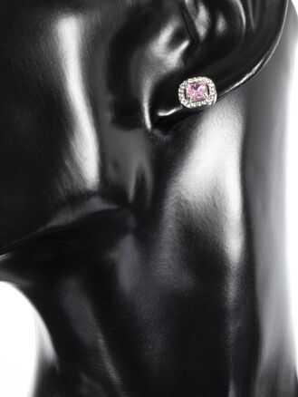 Náušnice s růžovým krystalkem