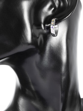 Náušnice kruhy z chirurgické oceli s barevnými krystaly