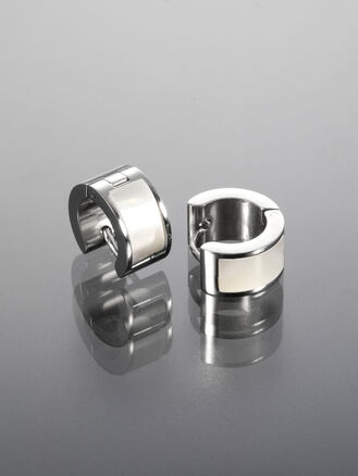 Náušnice kruhy z chirurgické oceli s perletí