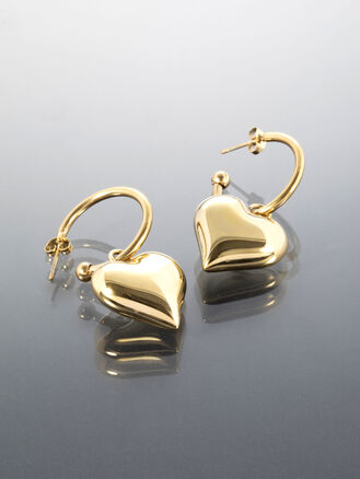 Náušnice z chirurgické oceli srdce