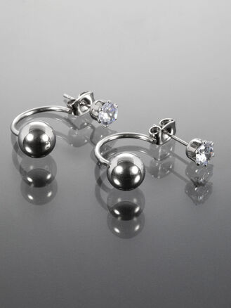 Náušnice z chirurgické oceli s krystalkem